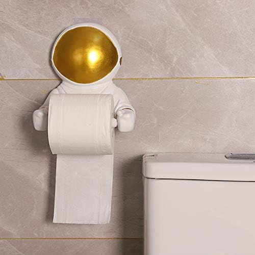 Držači za rolanje linje astronaut Resin papirnati ručnik za ručnik WC wc-u kupaonica Držač polica na zid-montiran europski ukras za kupanje, srebro