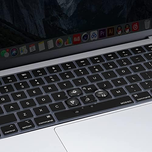 Mosiso poklopac tastature kompatibilan sa MacBook Air 13.6 M2 A2681 2022 2023&kompatibilan sa MacBook Pro 14/16 M2 M1 A2779 A2442 A2780 A2485 2023-2021, zaštitni vodootporni Silikonski kože, crna