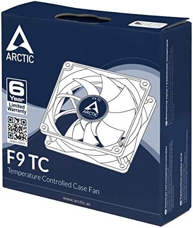 Arctic F9 TC - 92 mm ventilator kućišta sa kontrolom Temperature, tih Motor, računar, brzina ventilatora: 400-1800 o / min - Crna, Bijela