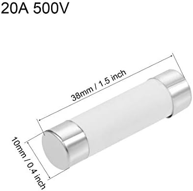 Uxcell keramički uložak osigurači 20a 500V 10x38mm Zamjena brzine za stereo audio alarm pojačalo keramičke osigurači 10pcs