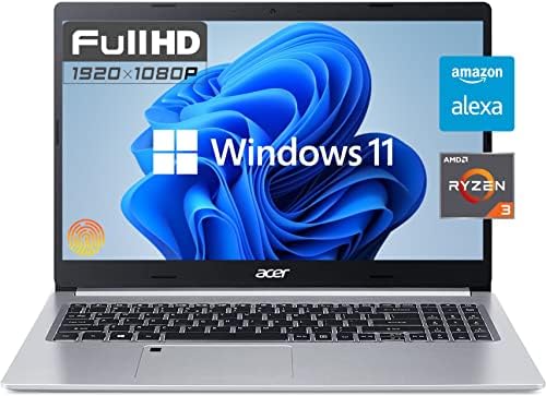 Acer Aspire 5 Slim Laptop, 15.6 FHD IPS, AMD Ryzen 3 3350u četvorojezgarni mobilni procesor, 20GB DDR4 RAM, 512GB SSD, WiFi 6, KB sa pozadinskim osvetljenjem, čitač otiska prsta, HDMI, Alexa, Windows 11, srebro