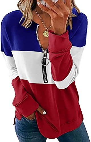 Yiantete ženska boja blok dugih rukava sa dugim rukavima, labav pulover, majica Actittlewebking