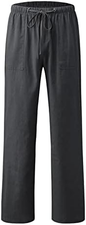 Muške pamučne pantalone, 2023 ljetni muškarci opuštaju udobne struke navodnom struku pune boje baggy joga pantalone
