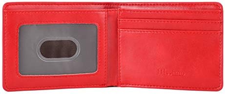 Muška tanka prednja džepna torbica za ličnu kartu prozora sa RFID blokadom-Crvena