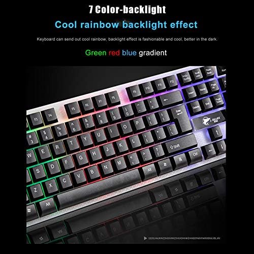 T350 Rainbow Backlight USB ergonomski Gaming tastatura i miš Set za Laptop Uu3