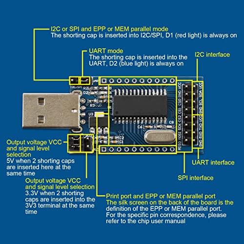 USB priključni modul za pretvarač, USB punjenje serijska paralelna paralelna za UART IIC SPI TTL ISP EPP MEM Components CH341A, pretvarači za napajanje