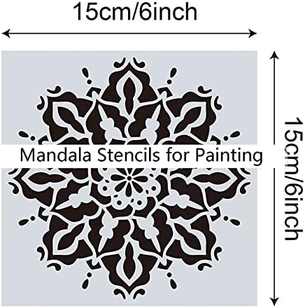 Mandala Stencil,šablone za farbanje,šablone za crtanje Mandala Dot Stencil, šablone za višekratnu upotrebu zidni šablon šablon za farbanje zidnih podova DIY Home Decor crtanje Art, šablone za zanate, podne šablone
