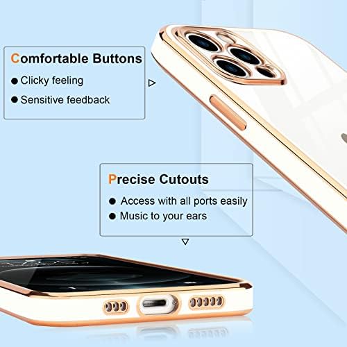 Urarssa Case kompatibilan sa iPhone 12 Pro Max Case kristalno jasan transparentan dizajn stražnji branik otporan na udarce Slim Fit Meki TPU Silikonski zaštitni poklopac kućišta za iPhone 12 Pro Max, bijeli