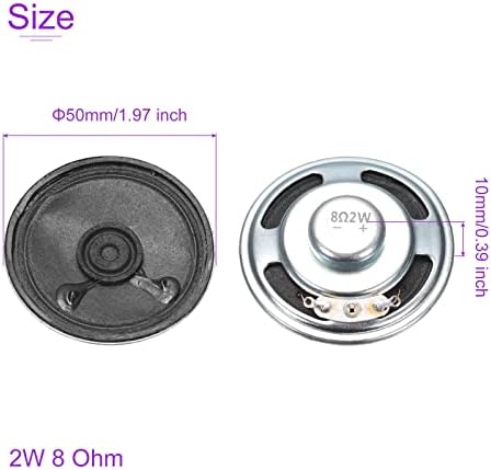 Dmiotech 2 pakovanje 2W 8 Ohm 50mm promjer DIY magnetni zvučnik okrugli oblik Interni zamjenski zvučnik za diy