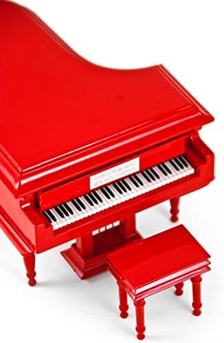 Sofisticirana 18 Napomena Minijaturni muzički hi - Gloss Fire motor Crveni Grand Piano sa klupom