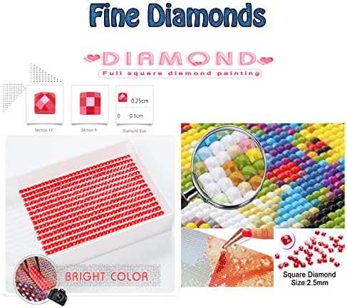 Dijamantni setovi za odrasle, Forest Hill Diamond Art Kids početnik DIY 5D boja po brojevima, velikim punim bušilicama Dijamantna točkica Crystal Gems umetnicko potrepštine slika za kućni zidni dekor, 20x60in