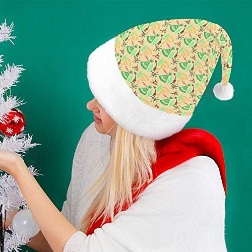 Božić Santa šešir, Bohemian Flowers Style Božić Holiday šešir za odrasle, Unisex Comfort Božić kape