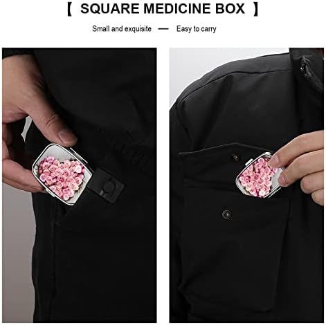 Kutija za pilule ruže kutija za tablete kvadratnog oblika prenosiva kutija za pilule za vitaminske