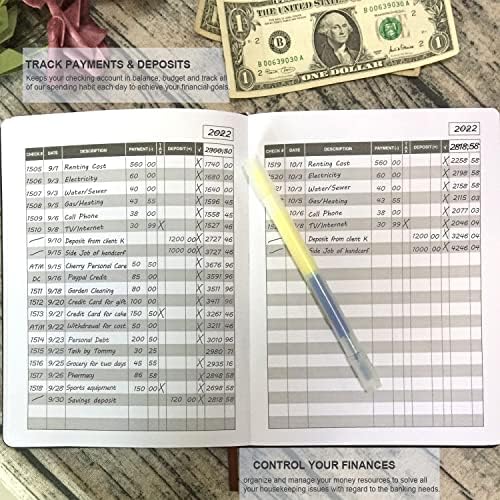 Provjerite registre za ličnu čekovnu knjižicu, knjigovodstvenu knjigu knjiga čekovnih knjiga 6.5 x 8.5 - debitna kartica za praćenje troškova transakcija dnevnik stanja banke za lične ili poslovne potrepštine, svijetlo zelena