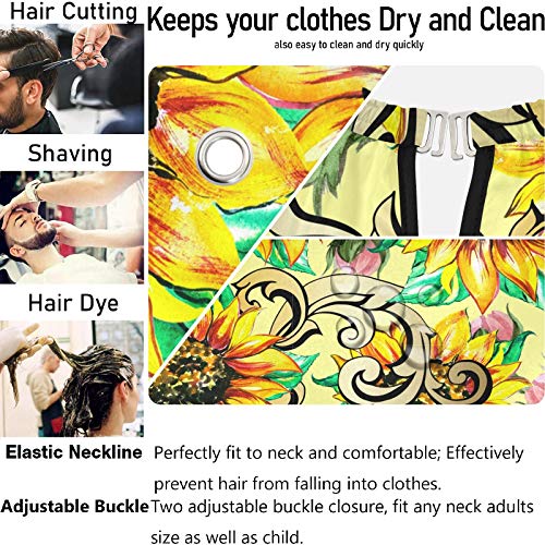 Vissunny Barber Cape Watercolor suncokretov zlatni vintage uzorak poliesterski salon za kosu salon za pregače protiv statičke frizure za brijanje otporna na vodu krpa beard brijanje bib frizerski ogrtač
