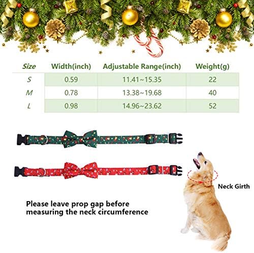 Velomy 2pcs Dog Božićni ovratnici sa kuglama za pse sa Xmas Santa Claus Bells uzorci podesivih kolica