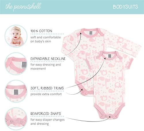 Peanutshell Newborn Essentials Layette Poklon Set za djevojčice, 23 komada, odgovara novorođenčadima do 3 mjeseca