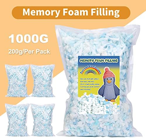 LUNARM 1kg/2.2 lb Memory Foam Filling, shredded density Foam za Bean Bag Filler meka i udobna