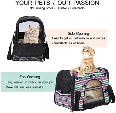 Pet Carrier Funny Eyes Design Meki putni nosači za kućne ljubimce za Mačke, Psi Puppy Comfort prenosiva sklopiva
