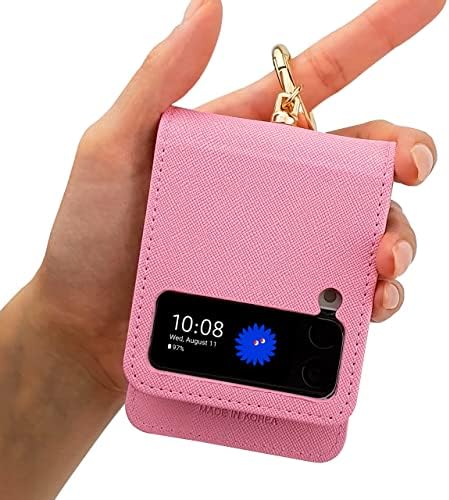 Qoosan Galaxy Z Flip 4 futrola sa držačem prstenaste kartice zaštita šarki premium PU kožna torbica za novčanik