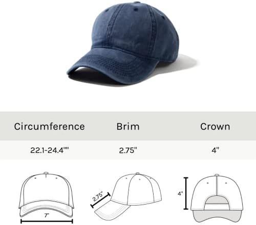 Oprana bejzbol kapa, starinski obični Tata šeširi za muškarce / žene, nestrukturirana traper prazna kapa niskog profila