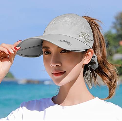 Uvlačivi šešir sa vizirom za žene sportski vizir za sunce Široki obod podesivi UV zaštitni šeširi za sunce na plaži ženski viziri