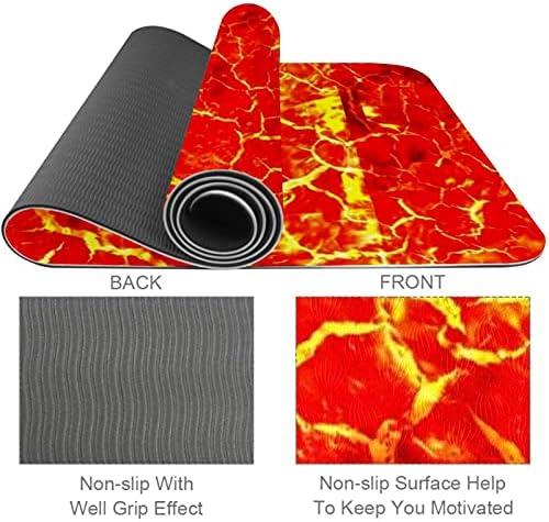 Siebzeh Lava Orange Magma Premium Thick Yoga Mat Eco Friendly Rubber Health & amp; fitnes Non