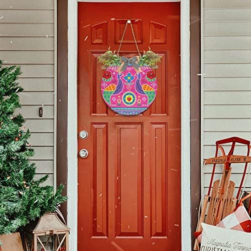 Narodne umjetničke vijence za vrata za ulazne vrata izvana, etničke srčane ruže okrugli viseći