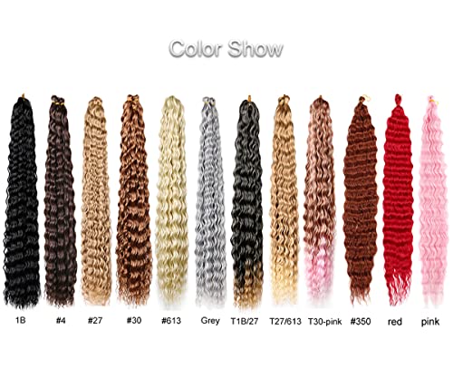 Sintetička voda talas Bulk Crochet ekstenzije za kosu za žene 120 g / pc 30 inch Deep Wave Twist duga valovita
