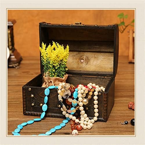 Kutija za nakit šik drvena Gusarska kutija za čuvanje kutija držač Vintage grudi za blago za drvene organizatore