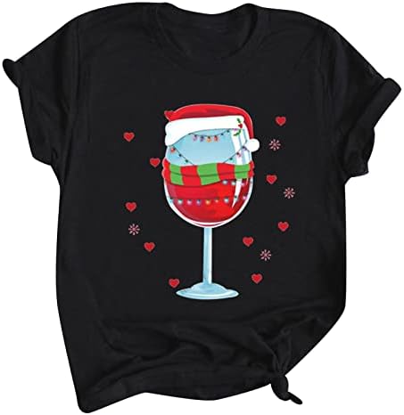 Rukav print casual top kratka majica okrugla bluza s božićnom ženskom ženskom bluzom ženske V vune