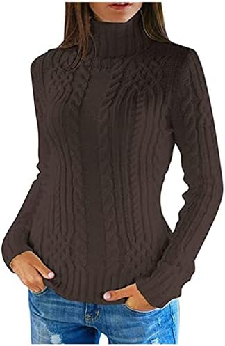 Ženski džemper od kaputa s dugim rukavima Duks visokih ovratnika Pleteni džemper za bluze Džemper