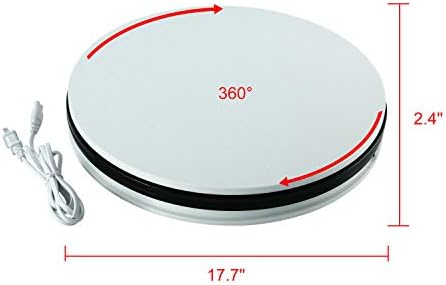 Homodd 110V Elektrizirani zaslonski zaslon za okretni stolnjak, promjer 18-inčni / 45cm, opterećenje od 110 skoka, okretanje od 360 stupnjeva u bilo kojem smjeru, za fotografiju, izlog