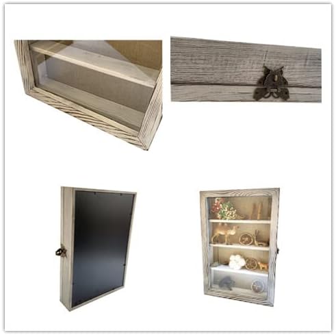 Wanlian Shadow okvir sa akrilom 11x16 Drvena kutija za prikaz sjene sa 3 odvojive police i posteljine, zidni okvir za duboko zaslon za prikaz za fotografije za fotografije Memorabilia