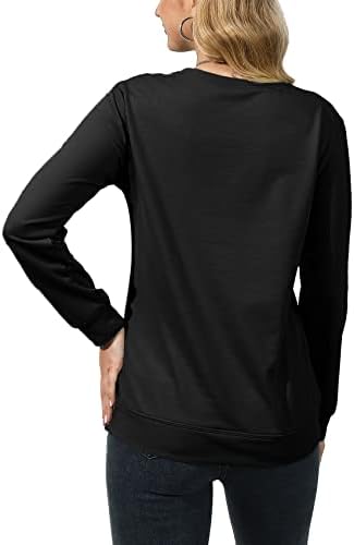 Minetom ženska casual crewneck solid / boja blok dukseri s dugim rukavima majice pulover slatka lagana labava
