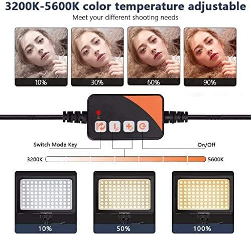 BHVXW LED video lampa za fotografiju dvobojna 3200-5600K zatamnjena Panel lampa sa stativom za šminkanje