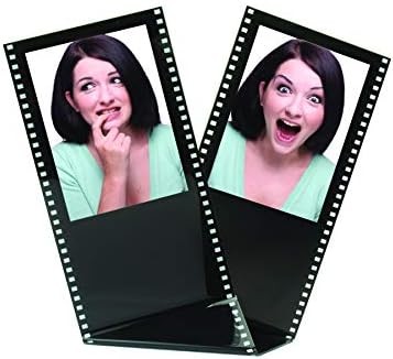 Crni akrilni filmski trak Stolni okvir veličine novčanika, drži dvije 2,5 x 3,5 fotografije