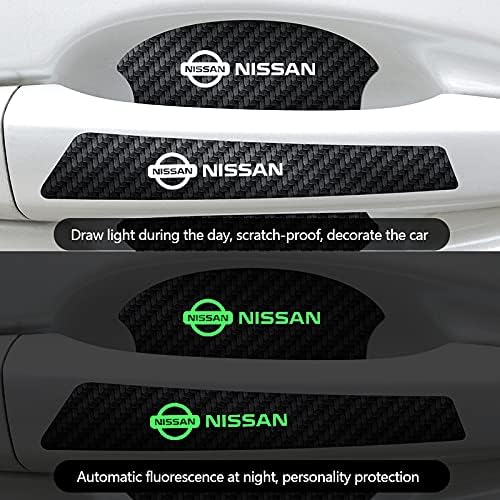Za NISSAN Vrata za ručicu pogodna za Nissan ručka vrata Zaštitni film Naljepnice Zaštitne filmove Svjetlosne naljepnice naljepnica od karbonskih vlakana Otkaza otporne na ukrase pribor za ukrašavanje (8 komada)