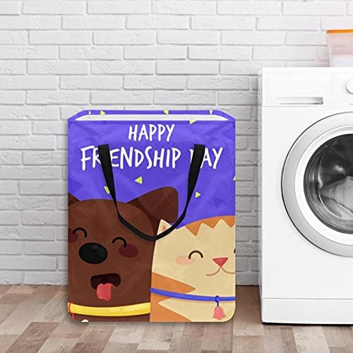 Pas Cat Sretan prijateljstvo Dan pranja rublja Skladišna odlaganje kante sa ručkama za mršav,