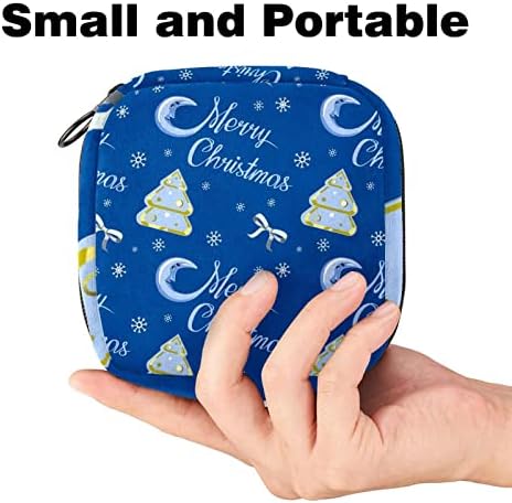 Torbica za Period, Prijenosna torba za čuvanje tampona tamponi sakupljajte torbu ženska njega sanitarni Organizator za tinejdžerke Školska putna kancelarija, božićna stabla plava
