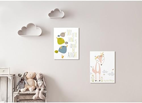 Dječija soba Stupell Peach Floral and Feathered Stay Clever Little Fox Stretched Canvas Wall Art, 16 x 1,5 x 20, ponosno napravljena u SAD-u