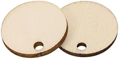 Shapenty 25mm mali prazni drveni krug privjesci okrugli drveni komadi diskovi sa rupom za naušnice