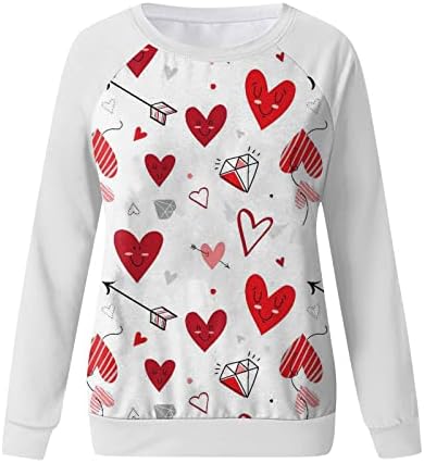 Duks zaljubljenih za žene za žene tinejdžerske majice za Valentine Sretan zaljubljeni košulje Crewneck pulover vrhove