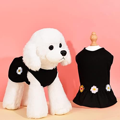 Haljina za pse, sidro uzorak za pse haljine princeza kućna odjeća štenad za malu djevojku, doggie odijelo mačje odjeće, crna)