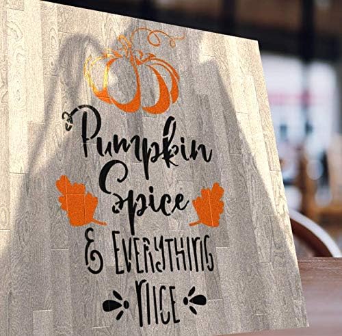 Šablon - Pumpkin Spice & Sve Lijep pad šablona - DIY dekor Najbolji vinilni šumski šabloni za farbanje na drva,