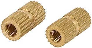 Aexit M3 x ekseri, vijci & pričvršćivači 5mm x 10mm ženski navojem umetak ugrađen Knurled Nuts Gold
