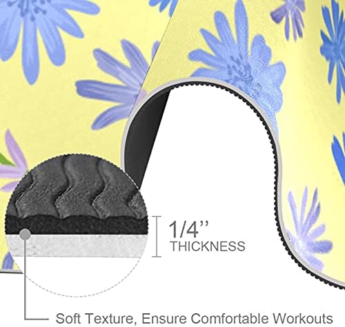 6mm Extra Thick Yoga Mat, Wildflowers uzorak Print Eco-Friendly TPE vježbe Mats Pilates Mat sa za jogu, trening, Core Fitness i Kat vježbe, muškarci & žene