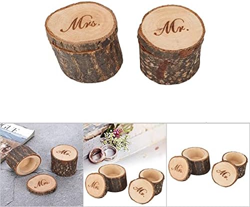 Drvena posuda, drvena kutija za vjenčanje smislene brane dnevnika Jedinstveni oblik 2pcs za nakit za zabavu za angažovanje