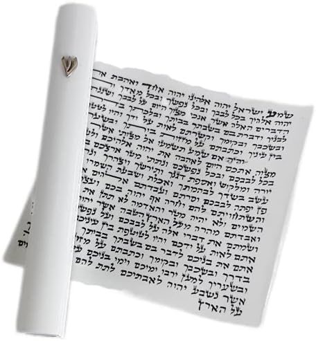 Kosher Scroll pergament KLAF 4 / 10cm Izrael + metal. Bijela boja Mezuzah Judaica