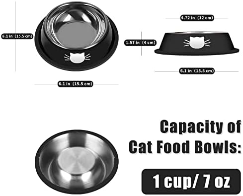 Serentive 2pcs CAT CATL-a Neklizajući nehrđajući čelik Malene posude za hranu Neraskidivi zgušnjavanje CAT